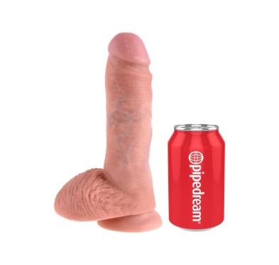 Dildo-cock 8 inch w/ balls flesh